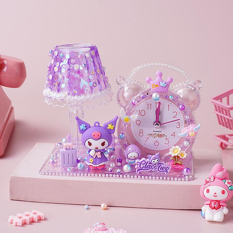 DIY Children's Night Light Alarm Clock with Crystal Glue - Handmade Gift for Girls