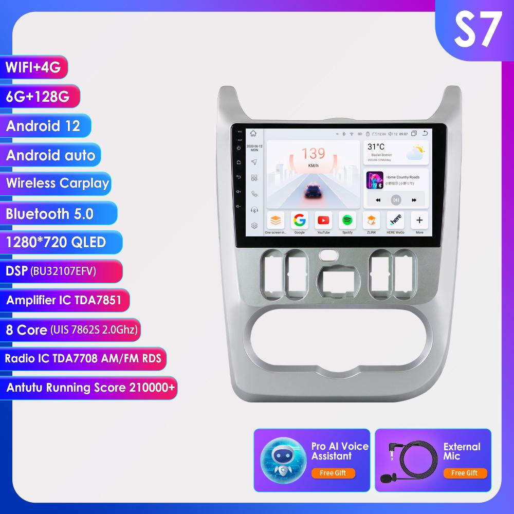 Hizpo 4G 9'' 10.33'' Sisteme inteligente AI CarPlay Android Auto Radio pentru Renault Logan 1 Sandero Lada Largus Ecran inteligent Auto Multimedia BT