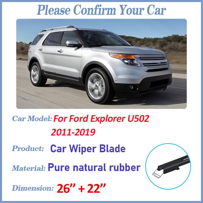 Car Front Wiper Blades For Ford Explorer Accessories U502 2011 2012- Durable Windshield Windscreen Wipers Blades Strip Tools