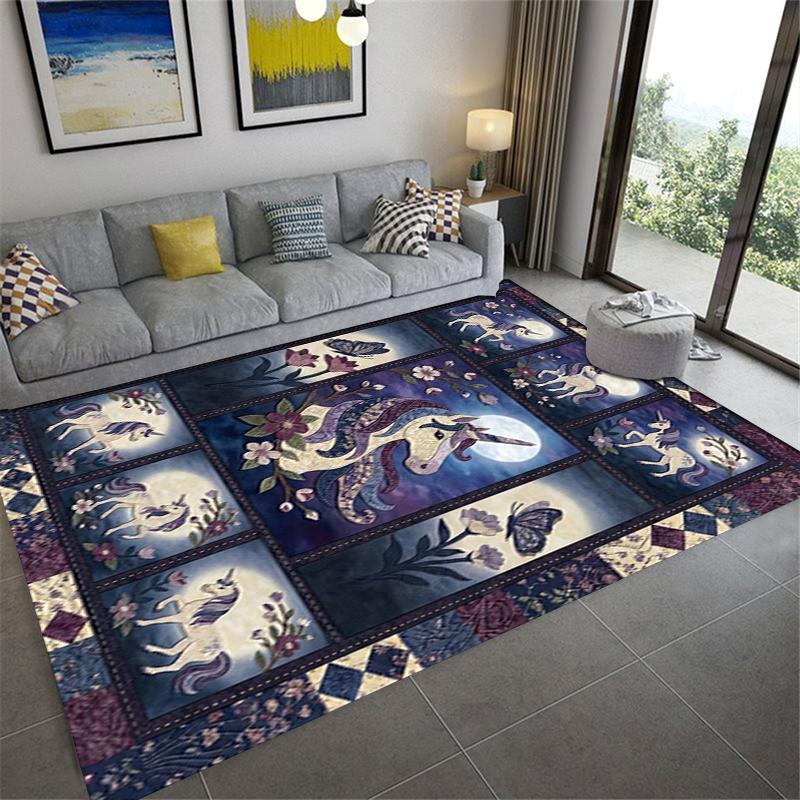 2025 New Unicorn Animal Carpet Rug for Living Room Bedroom Home Sofa Decoration,Kids play Non-slip Floor Mat133