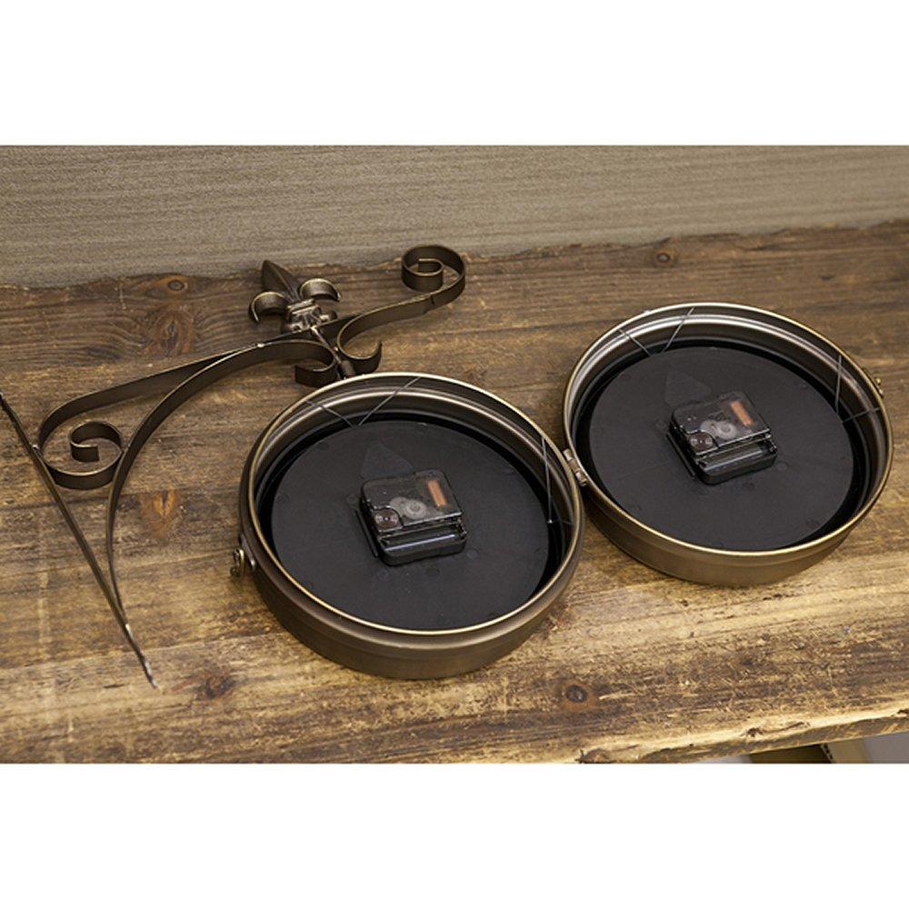 Akizuki Boeki Wall Hanging Double Sided Clock Station Clock Wall Store Wall Clock Station Antique European Retro Style Imported W32 X D10 X H36cm X