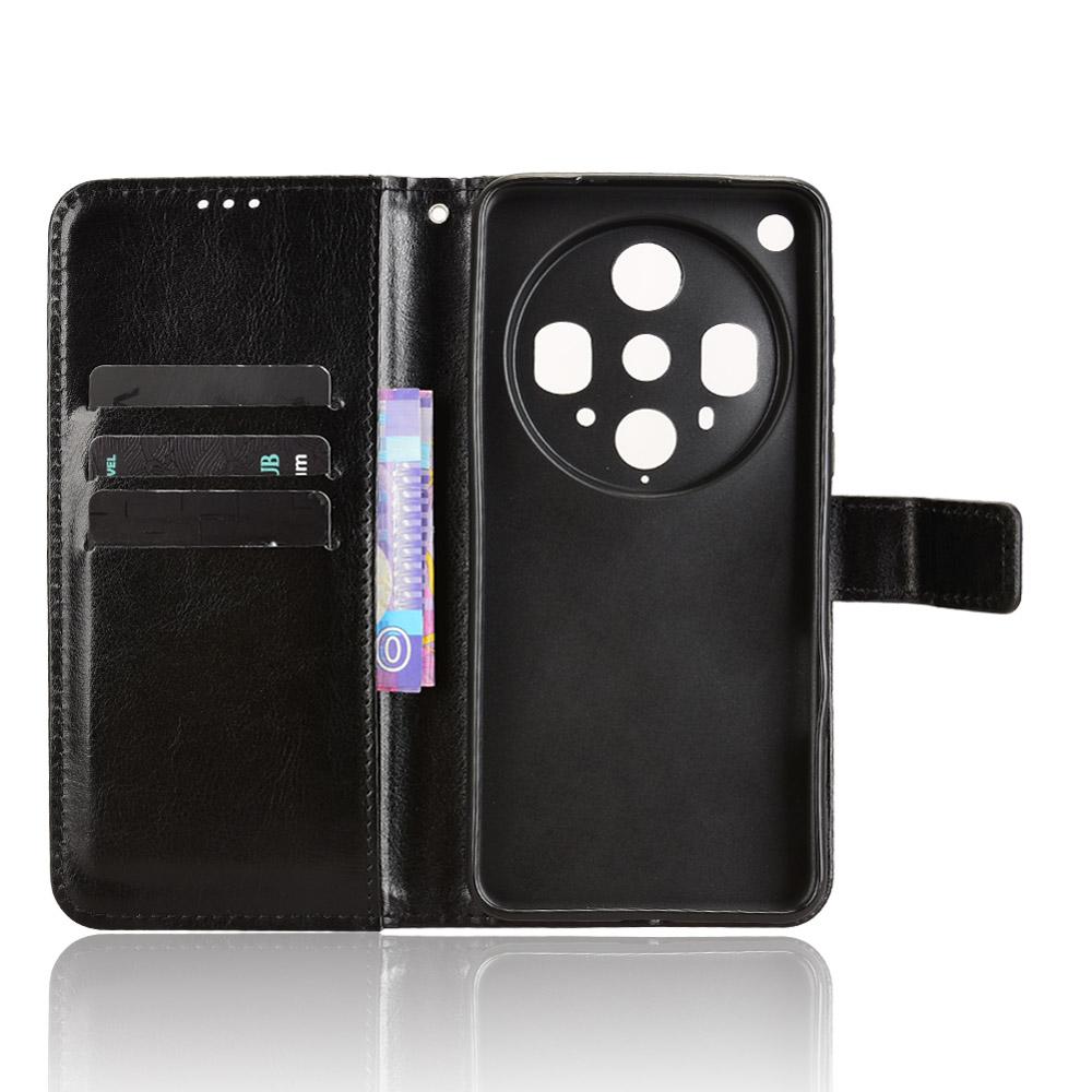 For Oppo Find X8 Ultra 5G PU Leather Case with Strap Crazy Horse Texture Phone Wallet Cover