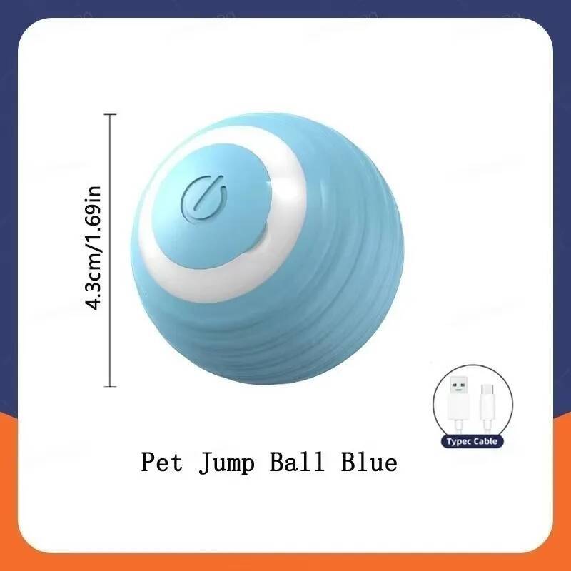 Pet Toy Ball Automatic Moving Dog Toy Ball Smart USB Jumping Rotating Electronic Interactive Dog Chew Toy Ball for Puppy Product