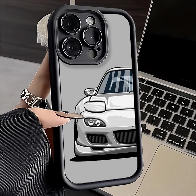 Phone Case for iPhone 17 Air 16E 15 16 Pro Max Simple Japanese Sports Cars Pattern Cover 14 Plus 13 12 Mini Soft Shell Silicone