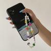 Wind Trend Mushroom Imitation Pearl Tassel Mobile Phone Chain, Fashion Street Photography Contrasting Color Smiley Face Letter Bracelet Pendant