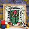 Full Square Diamond Embroidery Door Handicraft Diamond Painting Winter Landscape Christmas Decorations For Home