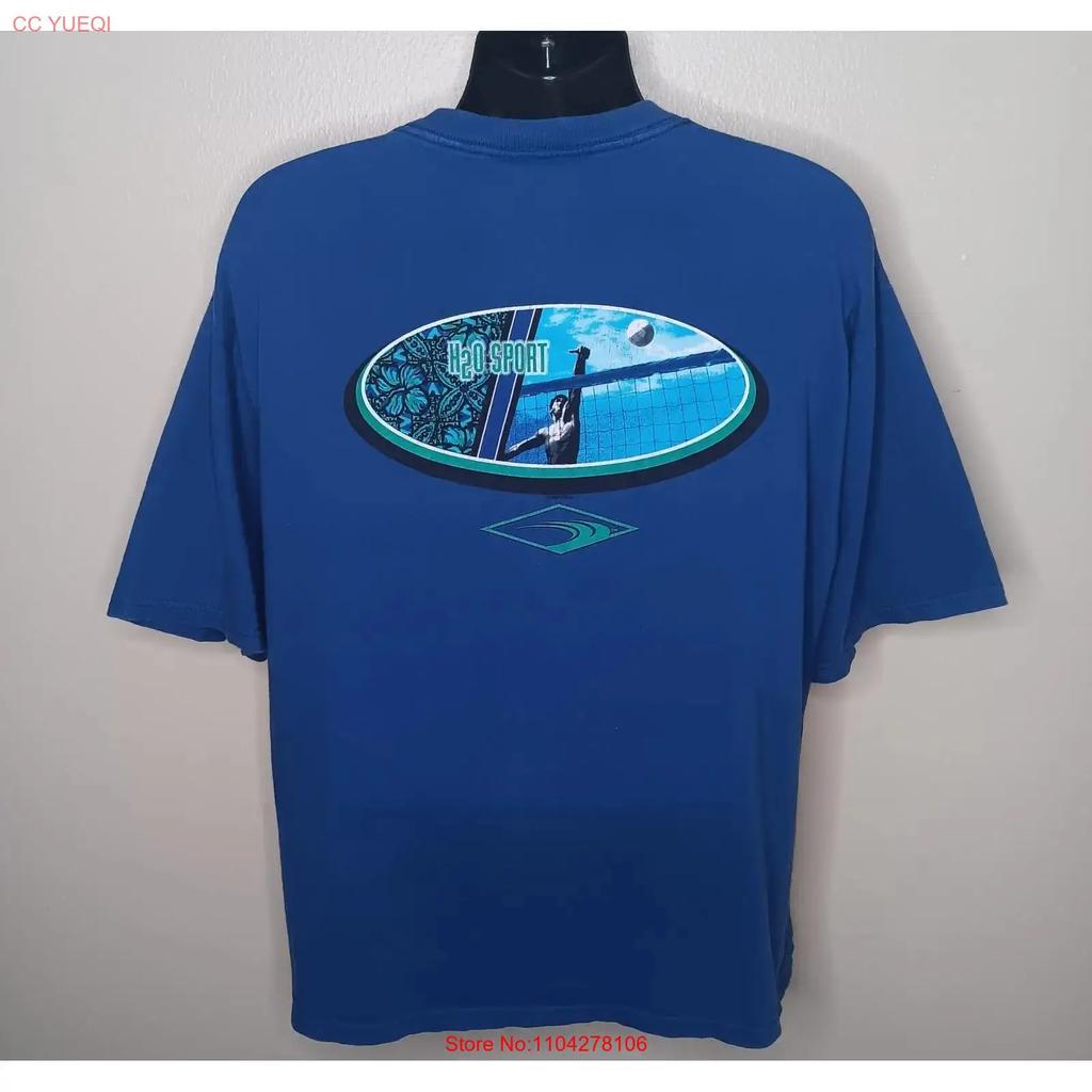 Vintage 90s Bugle Boy Sport H2o Volleyball Unisex S Xl T Shirt Blue Beach Vintage Homme Top For Everyday Wear Slightly