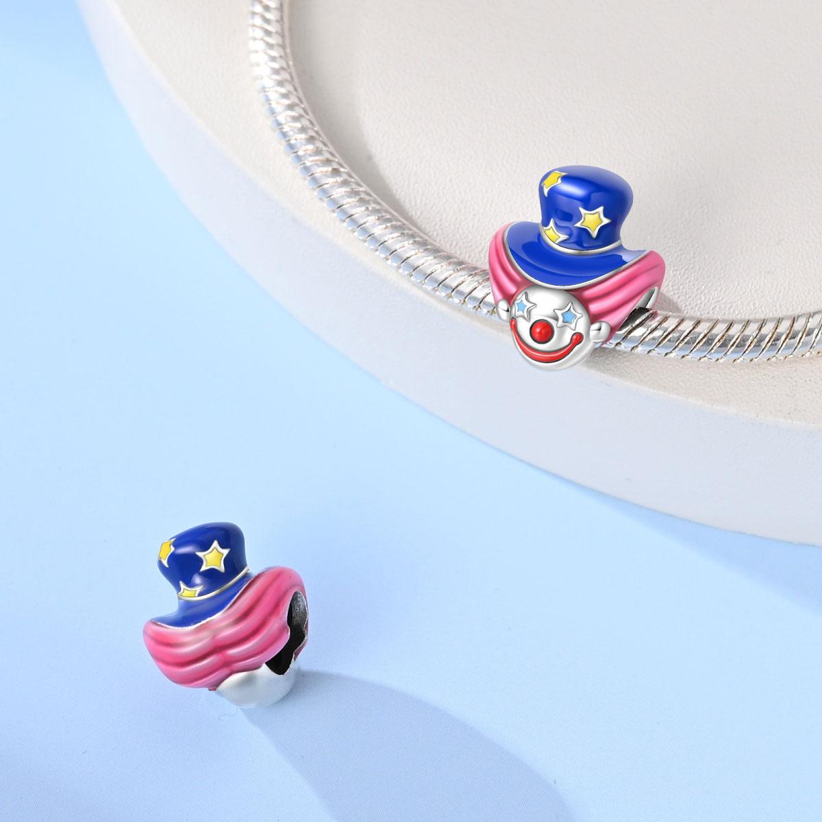 

Plated 925 Silver circus clown Charms Fit 925 Charms Bracelet Beads Jewelry Gifts for Women