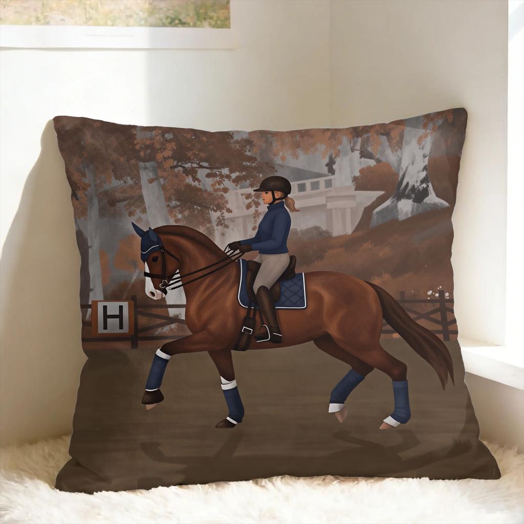 Pillow Cover Equestrian Kawaii Pillow Case For Sofa Car Home Decor Pillowcases