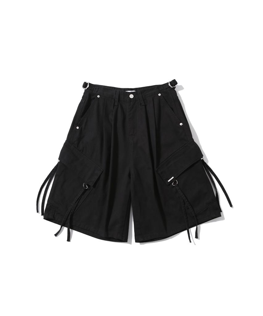 Eonibeu Cargo Wide Bermuda Pants Black
