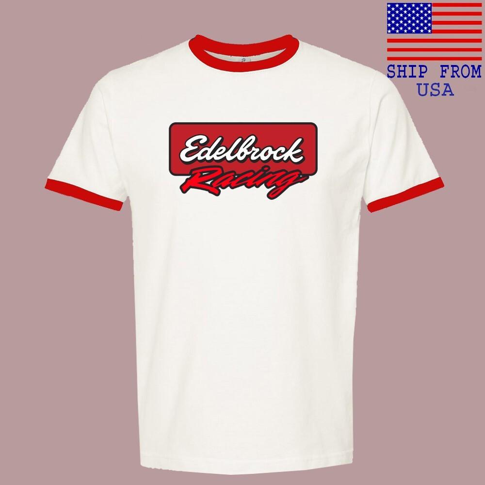 Edelbrock Racing Men#039;s Ringer Red Size S3XL Unisex T-Shirt S