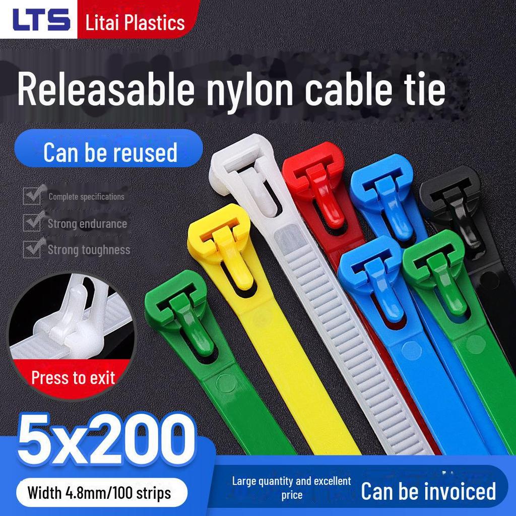 Fascette in nylon riutilizzabili 5x200mm, nere e bianche