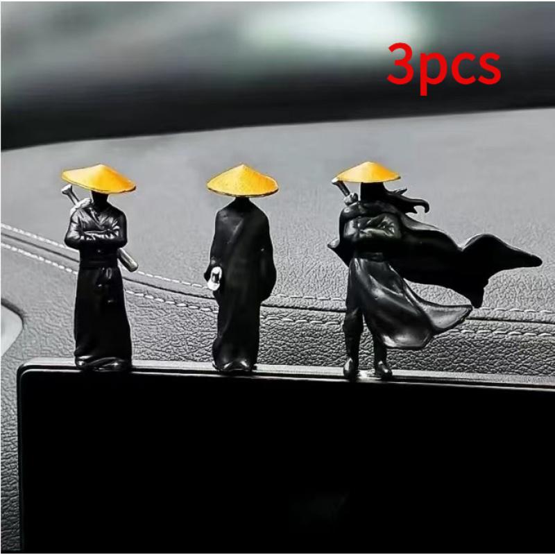 Resin Mini Figurines Decorative 50mm Ancient Sino-Japanese Samurai Warriors Office Cubicle Home Desktop Car Interior Model Gifts