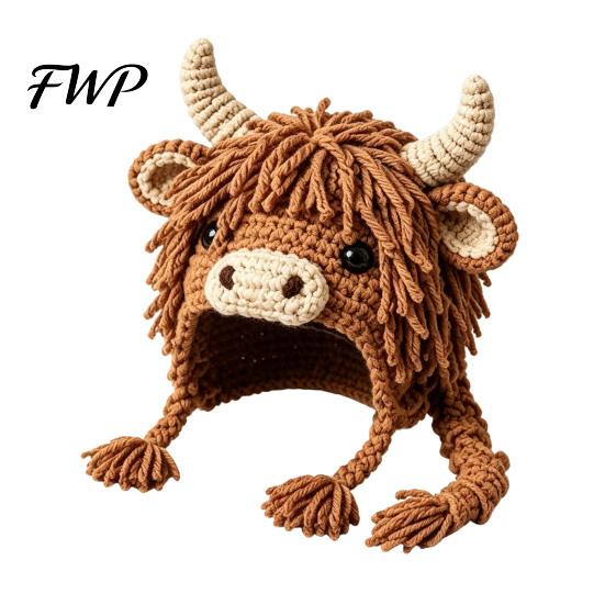 Gift for Craft Lovers Animal Hood Hat Crochet Kit, DIY Earflap Handmade Yarn Crafts Cute Crafting Project Adults Teens, Making Kit
