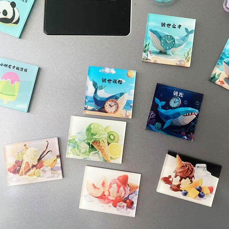 3pcs Flower Refrigerator Sticker Acrylic Mushroom Magnet Special-shaped Fixed Magnetic Stickers Creative Stickers