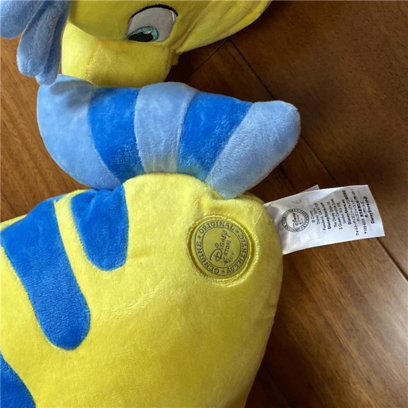 35-45cm The Little Mermaid Flounder Plush Toy Fish Stuffed Doll Kids Comfort Soft Collectible Birthday Gift Cuddly Fluffy Huggable Kawaii Adorable
