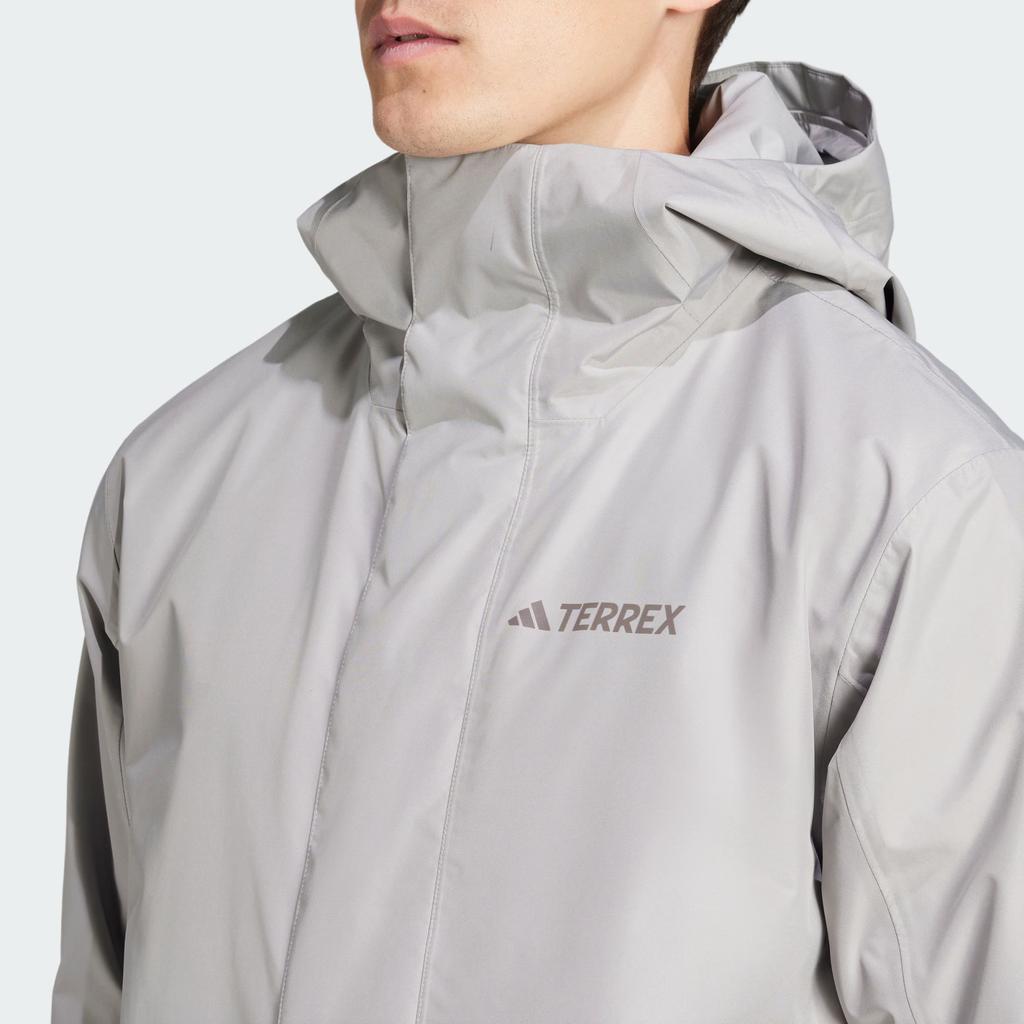 adidas Giacca Sportiva 3-in-1 da Esterno Foderata in Pile Impermeabile Antivento da Uomo Grigio Ghiaccio IX5627
