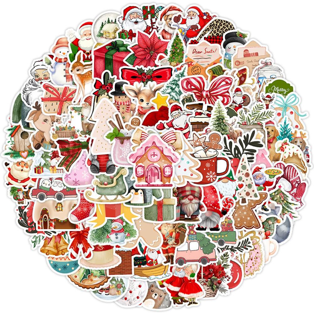 Christmas Graffiti Stickers - 50/100/200 Waterproof Decorative Stickers for Cups & Computers