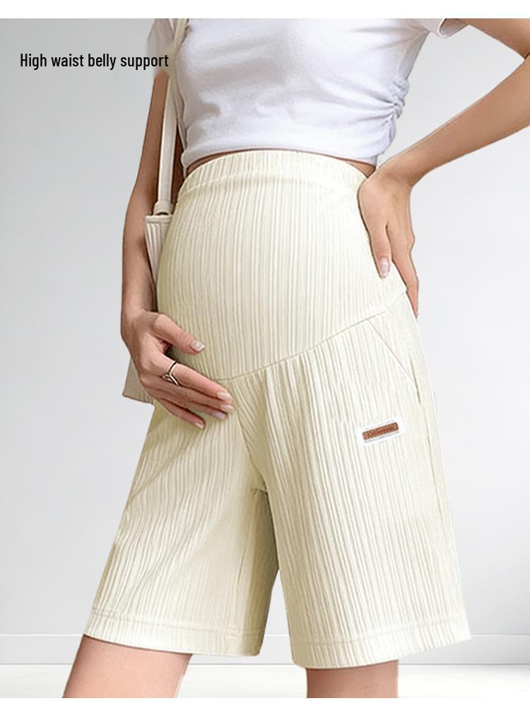 Summer Maternity Support Capris: High Elastic, Non-Slip, Loose Fit