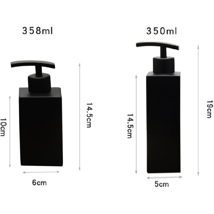 1Pc Matte Black Soap Dispenser, Stainless Steel Bathroom Hand Soap Pump Dispenser Refillable Countertop Lotion Bottle for Kitchen and Bathroom