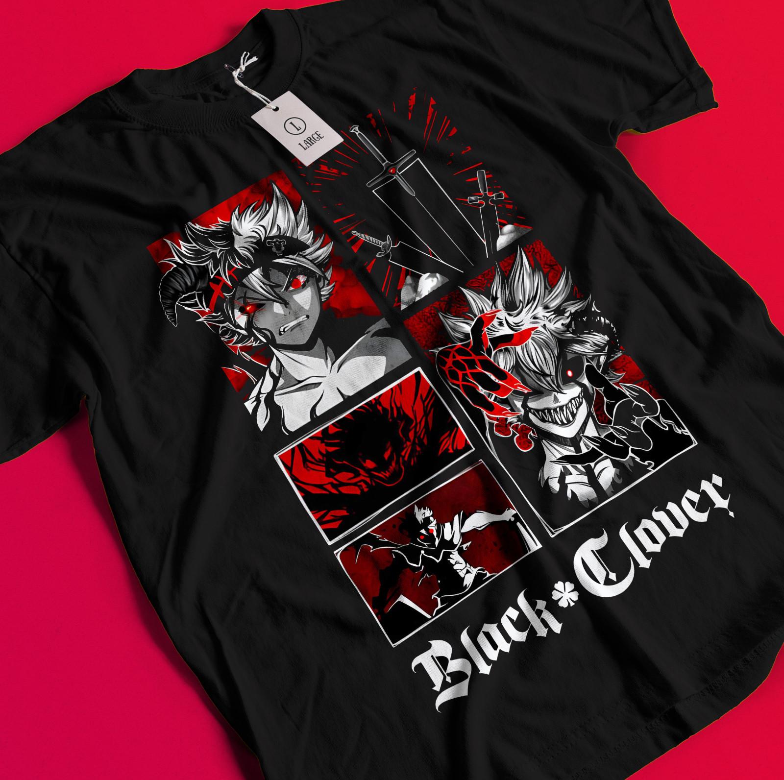 Футболка Аста Юно Черный Клевер Аниме Манга Девушка Аста Подарки Черная Рубашка Все Размеры BB867 4XL