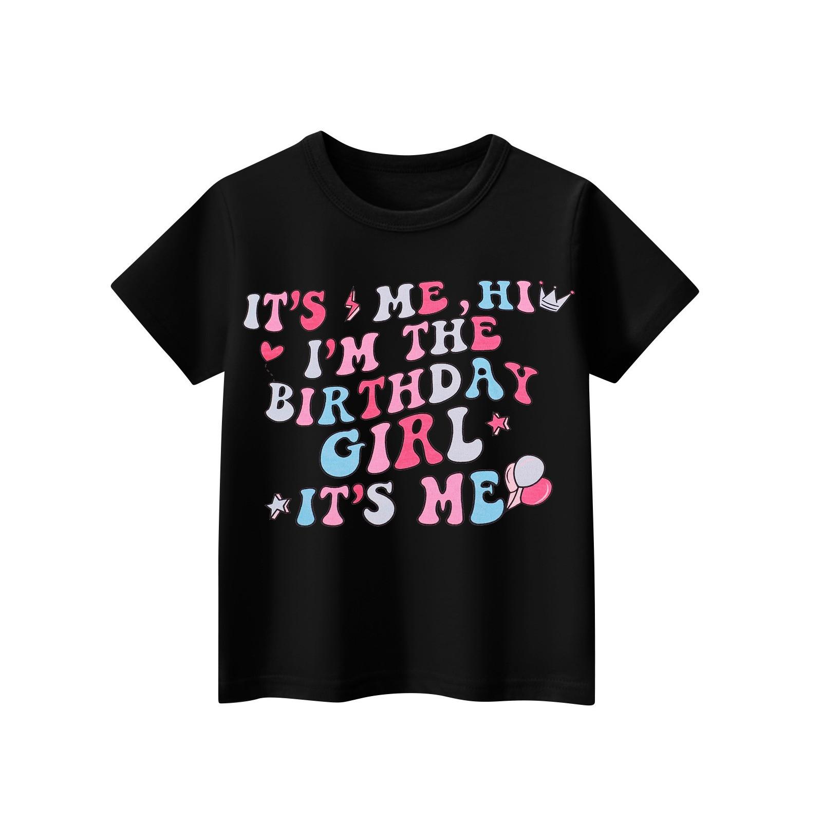 

Детская повседневная футболка с короткими рукавами и круглым вырезом с принтом, модная 160 чёрный