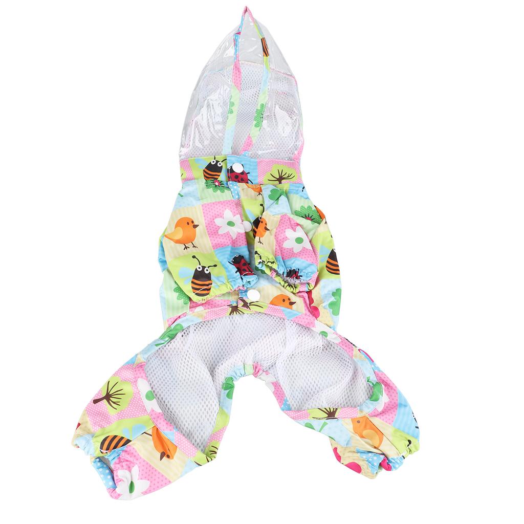 Pet Hoodie Raincoat Reflective 4 Legged Fully Wrapped Comfortable Breathable Cute Dog Rain Jacket for Pet Supplies