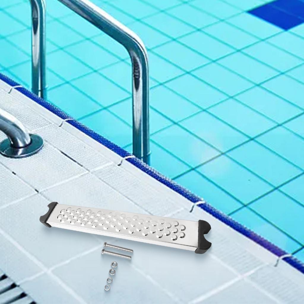304 Stainless Steel Thickened Pool Ladder Steps With Non-slip Rubber Pads