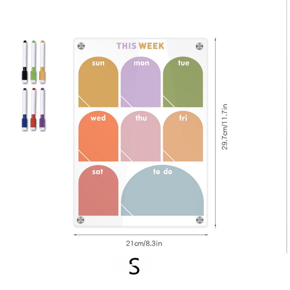 Acrylic Magnetic Memo Board For Fridge Clear Dry Erase Board For Fridge With Weekly Meal Planner For Refrigerator