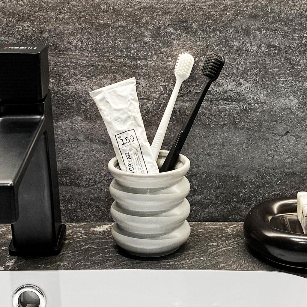 Creativity Circle Gargle Cup Ceramics Toothbrush Holder Minimalist Couple's Cup Home Bathroom Supplies Bathroom Accessories Gift