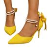 Women's Shoes Summer New Design Pearl Bow Niche Temperament Versatile Stiletto Shoes