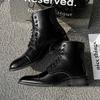 Herren Lederstiefel Luxus Bankett Party Kleiderstiefel Britischer Stil Business Formelle Stiefel für Herren Lässige Leder High Top Stiefeletten