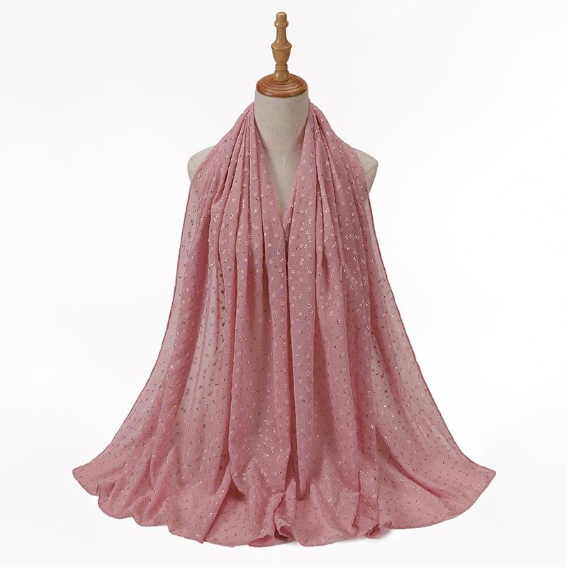 Stamping Chiffon Hijabs For Women Plain Bubble Pearl Scarf Head Hijab Wrap Solid Shawls Headband Foulard Femme Muslim Hijab
