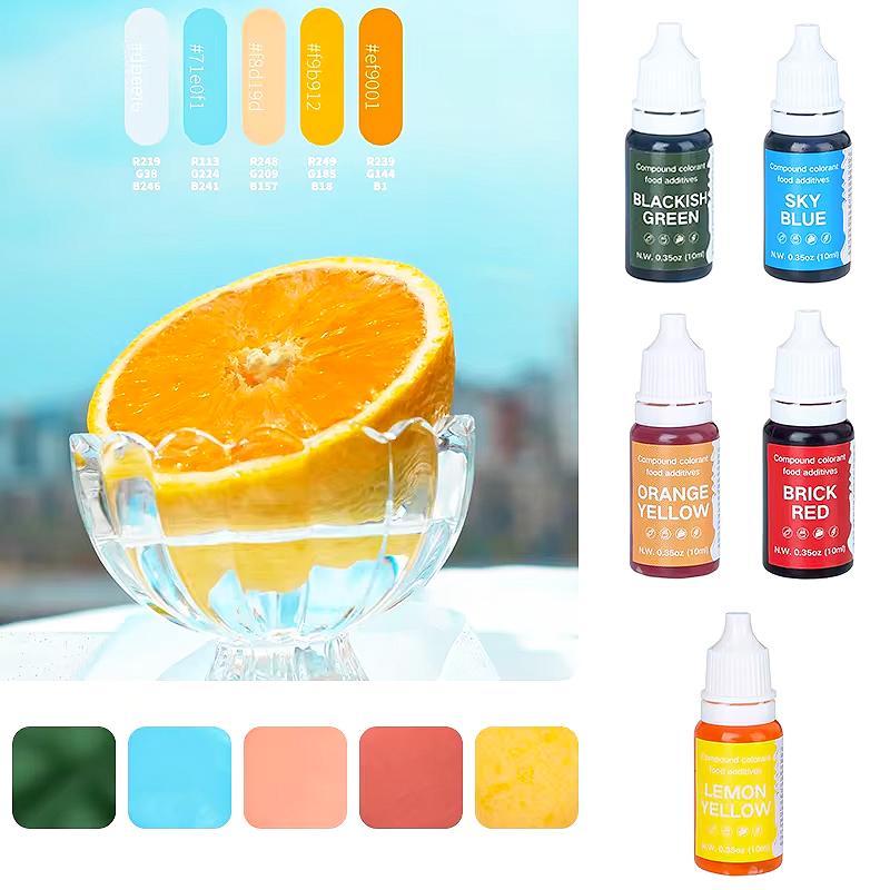 5pcs of Water Oil Dual-use Pigments Suitable for Various Hand Dyeing Purposes Plasticine Handmade Soap Baking Cream Coloring Etc