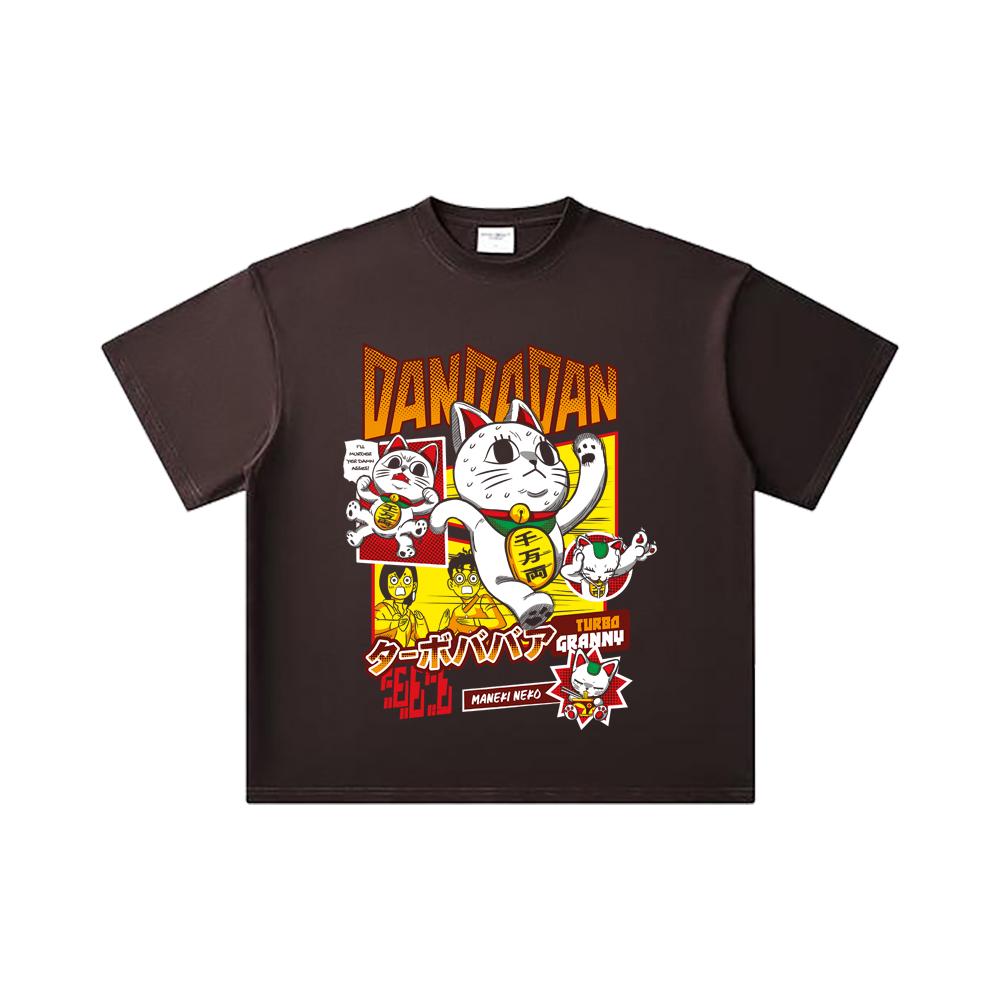 260 GSM Double Yarn 32 Count 100% Cotton Dandadan V31 Turbo Granny Print Unisex Heavy Cotton T Shirt