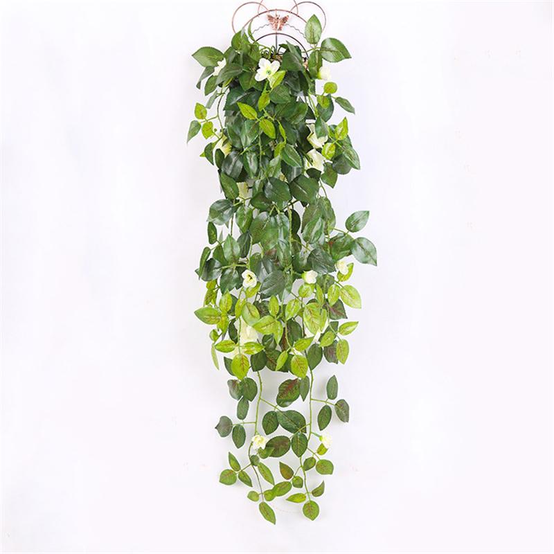 

Корзина 90см Искусственный цветок Шелковая роза Поддельная гирлянда Лоза Плющ Домашний подвесной декор белый