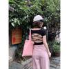 Sweet Spice Girl Square Neck Short Sleeve T-Shirt Women's Summer Chic Back Hollow Slim Mind Machine Backless Pure Desire Top