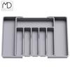 Kitchen Drawer Organizer for Cutlery, Extendable Kitchen Insert, Gray