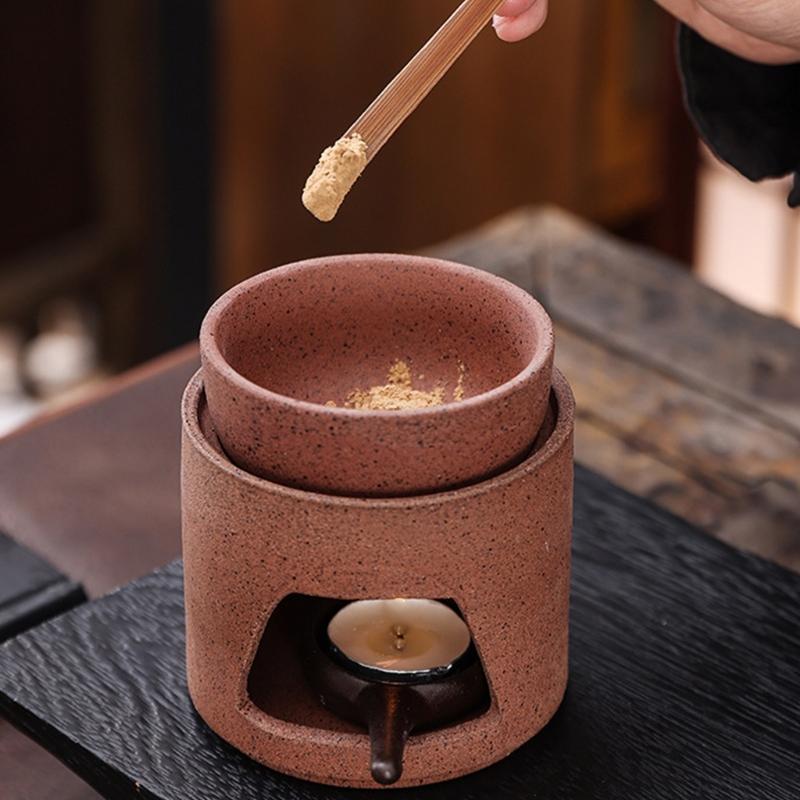 Ceramic Aromas Diffuser for Essential Oil and Wax Melts with Tealight Holder Spoon Home Office Decoration Tea Warmer