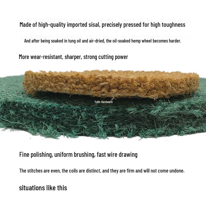 Coarse 150-350 Grit Sisal Polishing Wheel for Stainless Steel and Rust Removal
