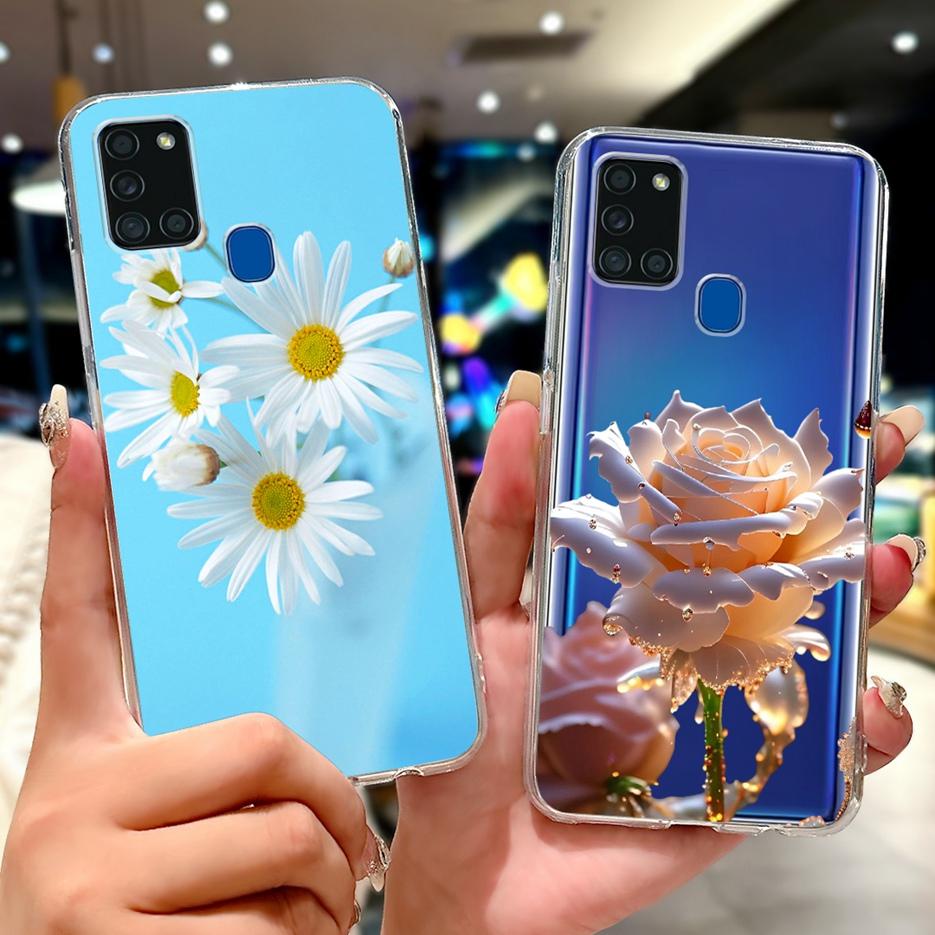 For Samsung Galaxy A21S Case SM-A217F Cute Lucky Koi Painted Cover Soft Slim Phone Case For Samsung A21s A217F Back Cover Bumper