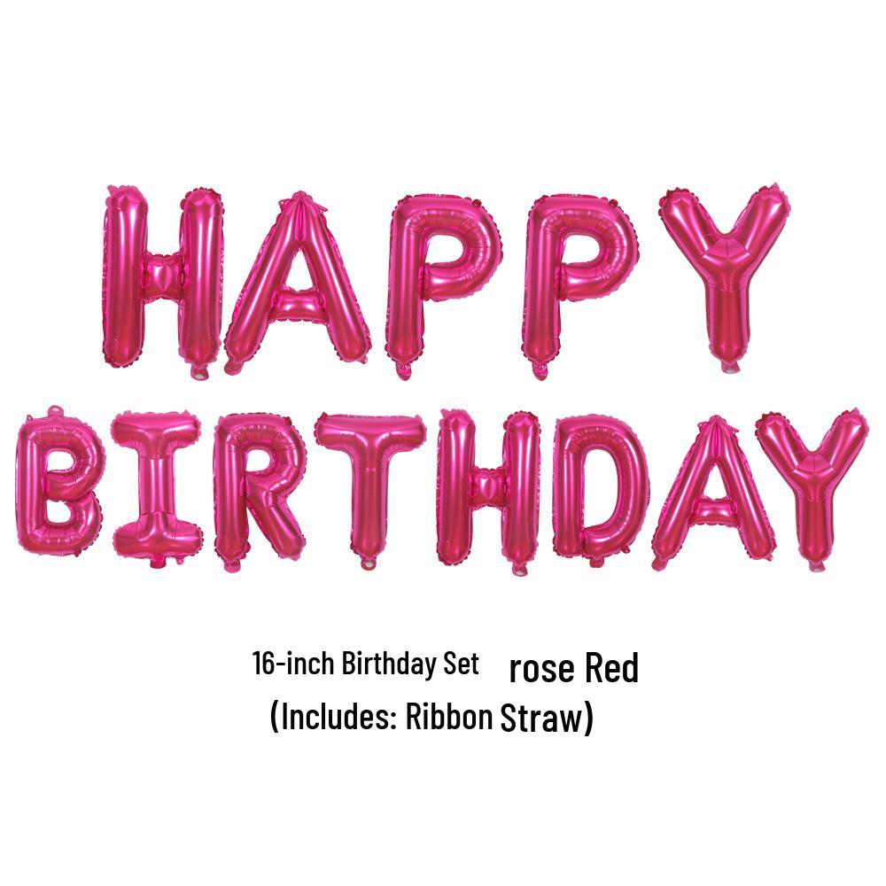 16-inch Happy Birthday Letter Balloons Decoration Set