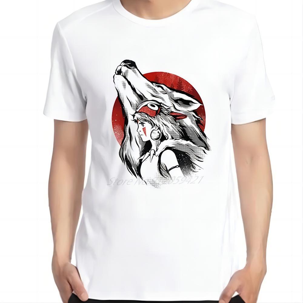 Prinzessin Mononoke San und Wolf Weißes T-Shirt