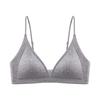 French Deep V Triangle Cup Nude Seamless Thin Threaded Underwear Small Chest Gathered Without Steel Ring Beautiful Back Bra
