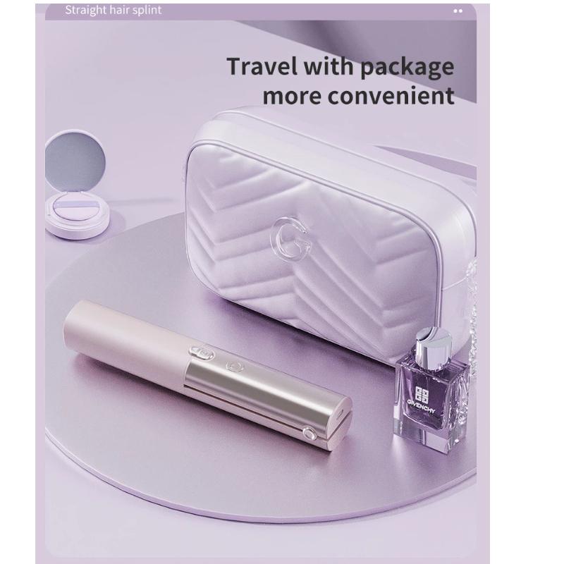 New Wireless Rechargeable Hair Straightener Comb, Portable Anti-Damage Hair Care Styling Brush for Home Travel Use