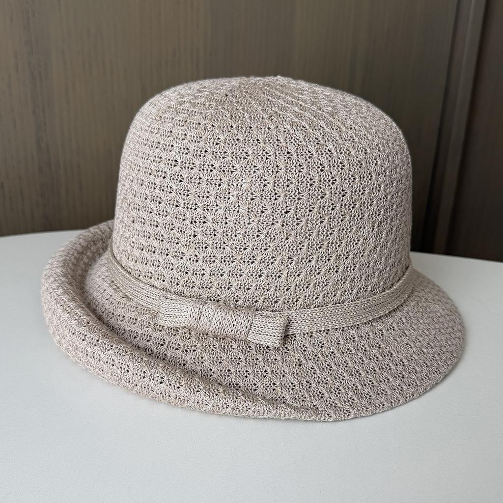Simple Knot Knitted Top Hat Japanese Casual Versatile Travel Visor Hat Women Spring and Summer Crimping Basin Hat