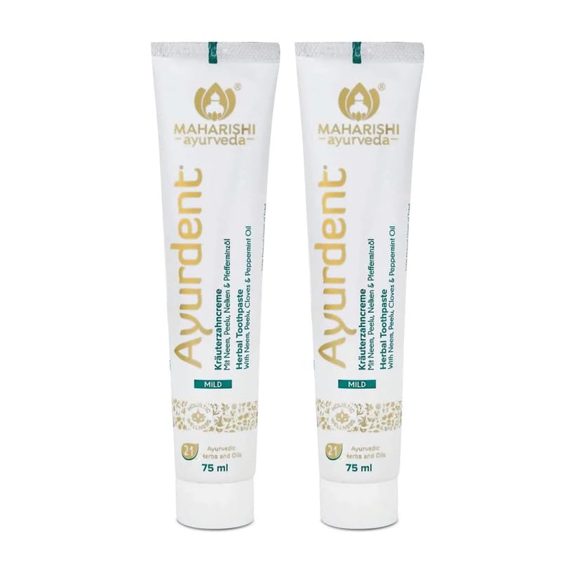 Maharishi Ayurveda Ayurdent Mild Herbal Ayurvedic Toothpaste - All Natural | 21 Ayurvedic Herbs| Whitens & Strengthens Teeth | Helps Fight Plaque,