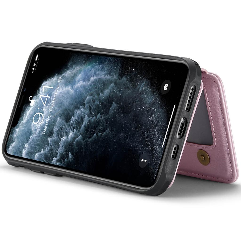 Für iPhone 11 Pro Max Hülle Leder Handyhülle mit abnehmbarer magnetischer Kartentasche