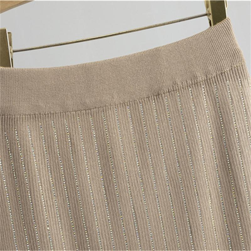 Cardigan Maglione Giacca Autunno Inverno da Donna Completo Due Pezzi Moda Gonna Corta Completo