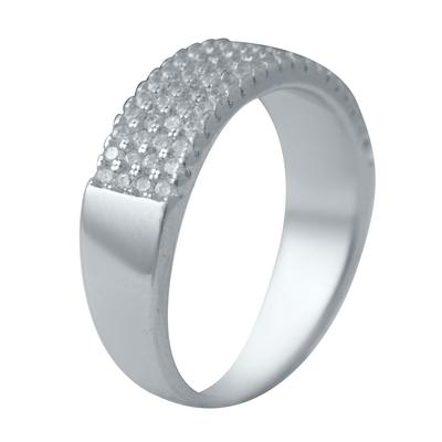 Silver Ring with Cubic Zirkonia, Product Weight 4.75 G (2036562)